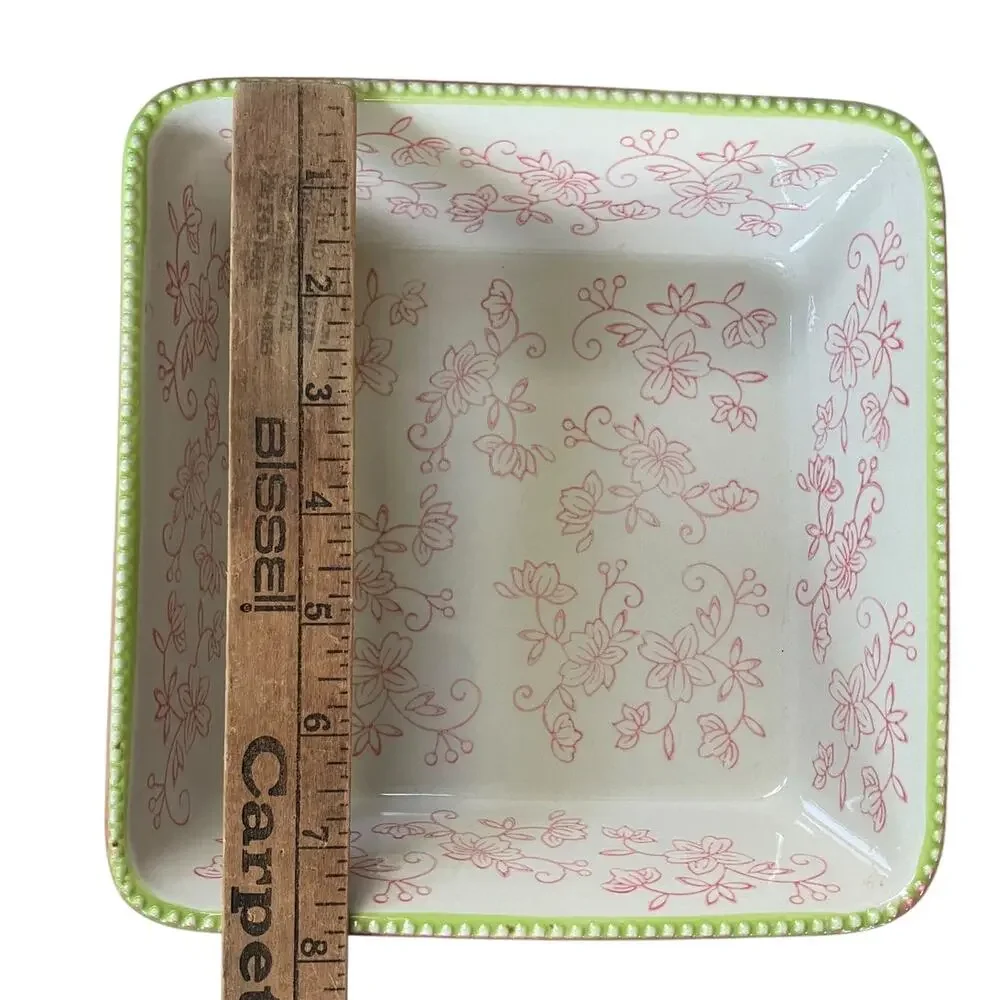 Temp-tations by Tara Square 1.5 Qt Baking Dish Floral Lace Oven Microwave Safe
